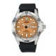 Mens Divers Solar Watch - Orange Dial With Black Strap