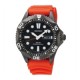 Mens Divers Solar Watch - Black Dial With Red Strap